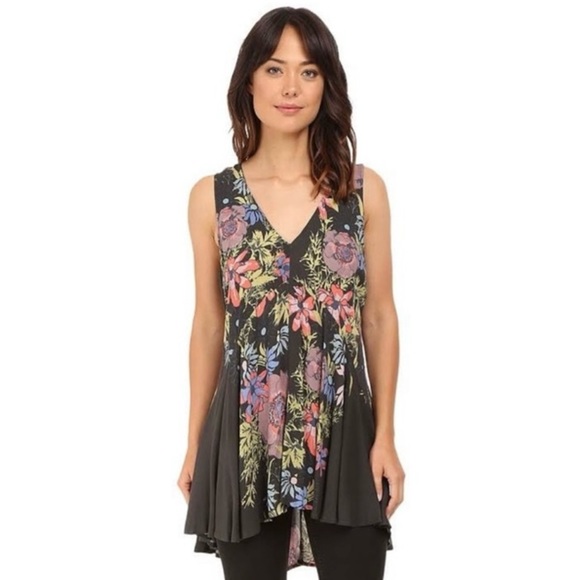 Free People Sleeveless Floral Printed Tunic Size L - Picture 3 of 4